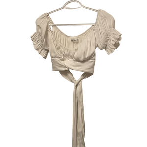 Saints + Secrets Crop White Top With Back Tie Size Medium